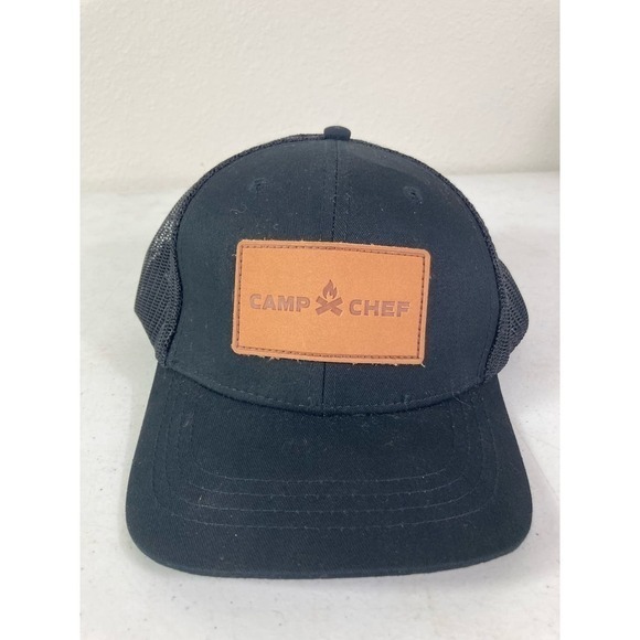 Camp Chef Hat Adult Black OSFA One Size Grill Outdoor Snapback Mesh Baseball - Picture 4 of 9